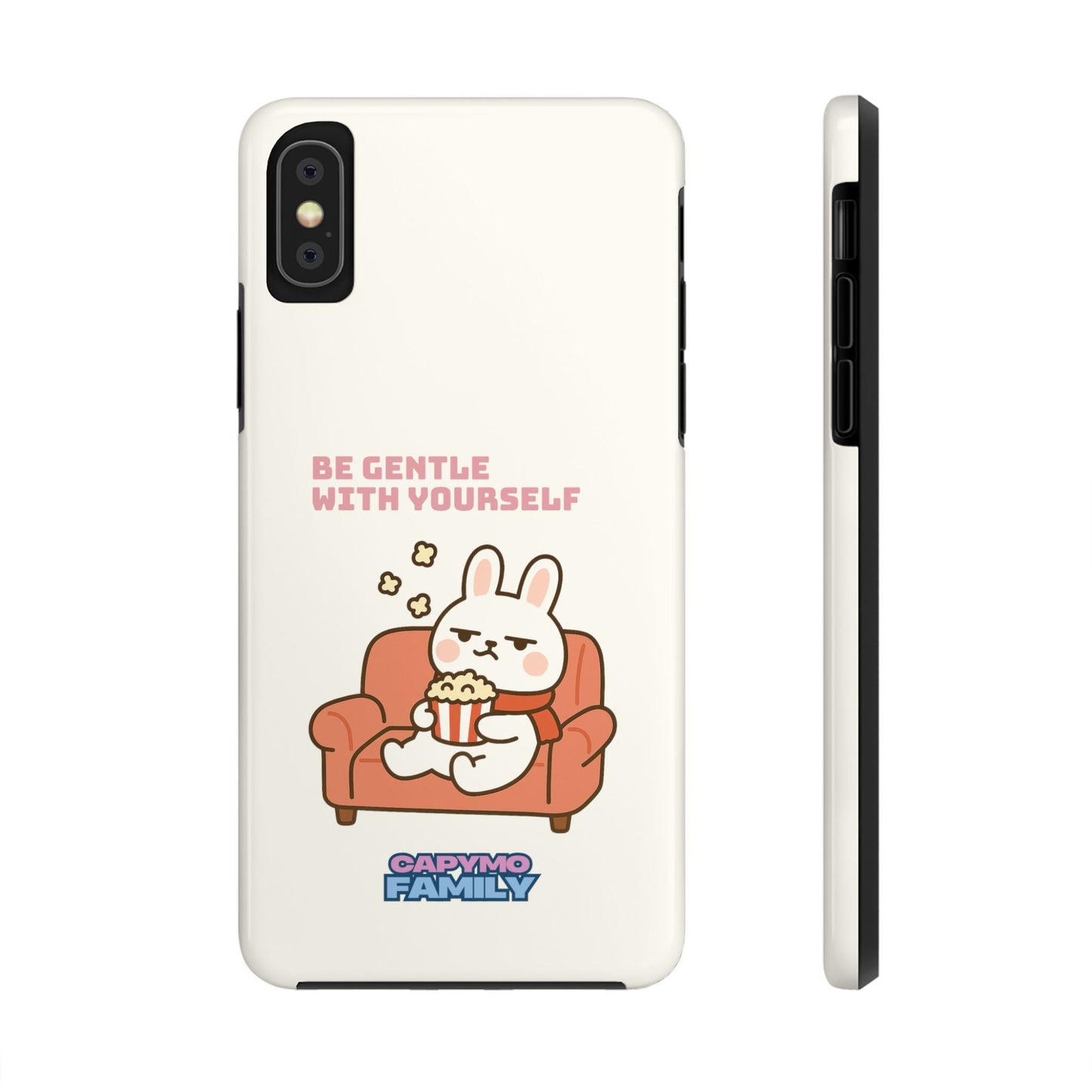 Capymo Family “Be Gentle With Yourself” Phone Case – Cozy Bunny Self - Care Quote Cover - Capymo Family