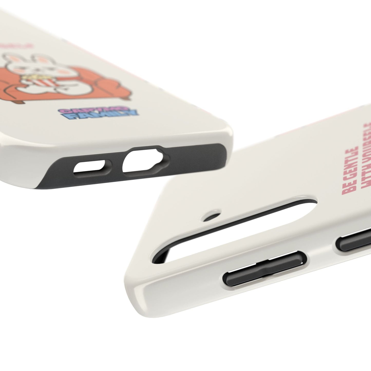 Capymo Family “Be Gentle With Yourself” Phone Case – Cozy Bunny Self - Care Quote Cover - Capymo Family