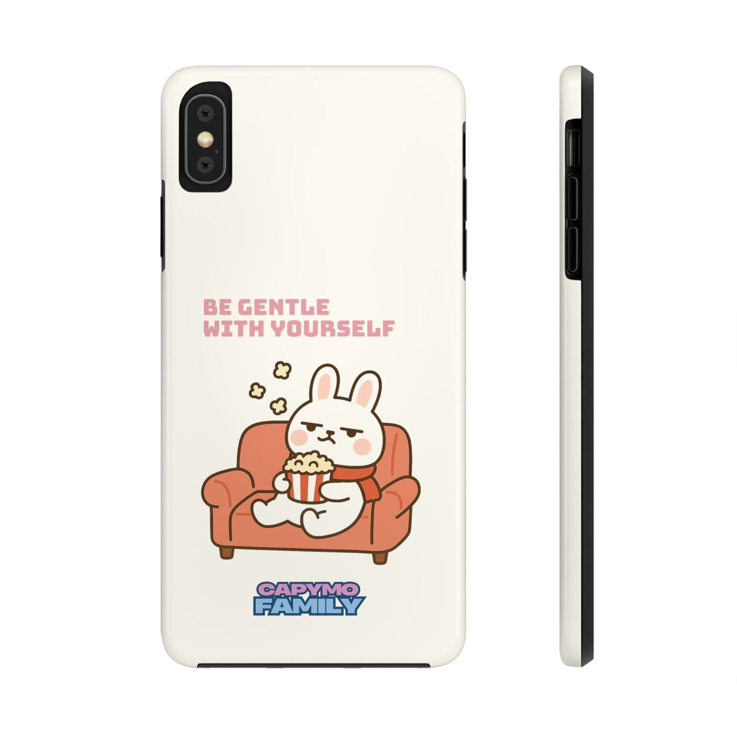 Capymo Family “Be Gentle With Yourself” Phone Case – Cozy Bunny Self - Care Quote Cover - Capymo Family