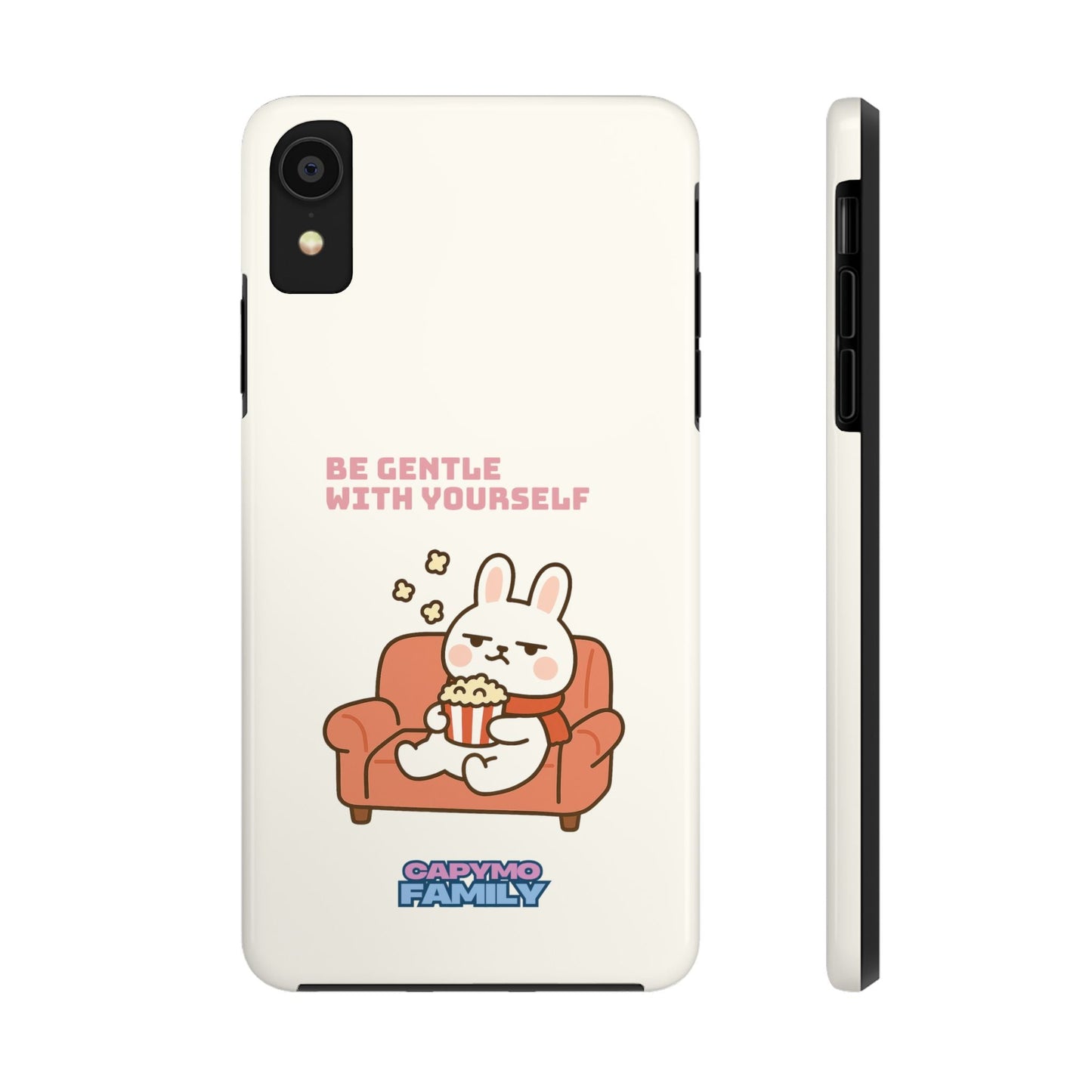 Capymo Family “Be Gentle With Yourself” Phone Case – Cozy Bunny Self - Care Quote Cover - Capymo Family