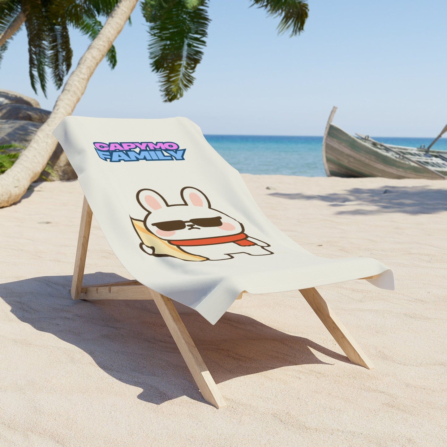 Capymo Family Beach Towel, Cute Design, Fun Beach Accessory, Large Pool Towel, Summer Vacation Must - Have, Gift for Animal Lovers - Capymo Family
