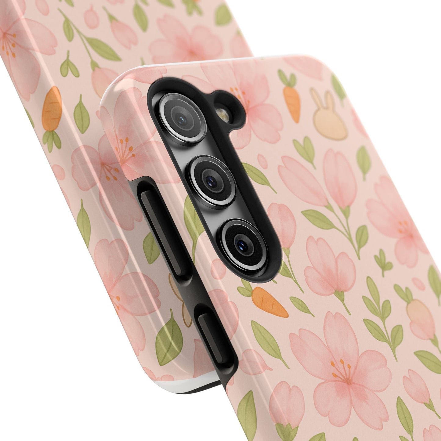 Capymo Family Bunny Blossom Spring Phone Case – Cute Floral iPhone Cover with Carrots & Sakura - Capymo Family