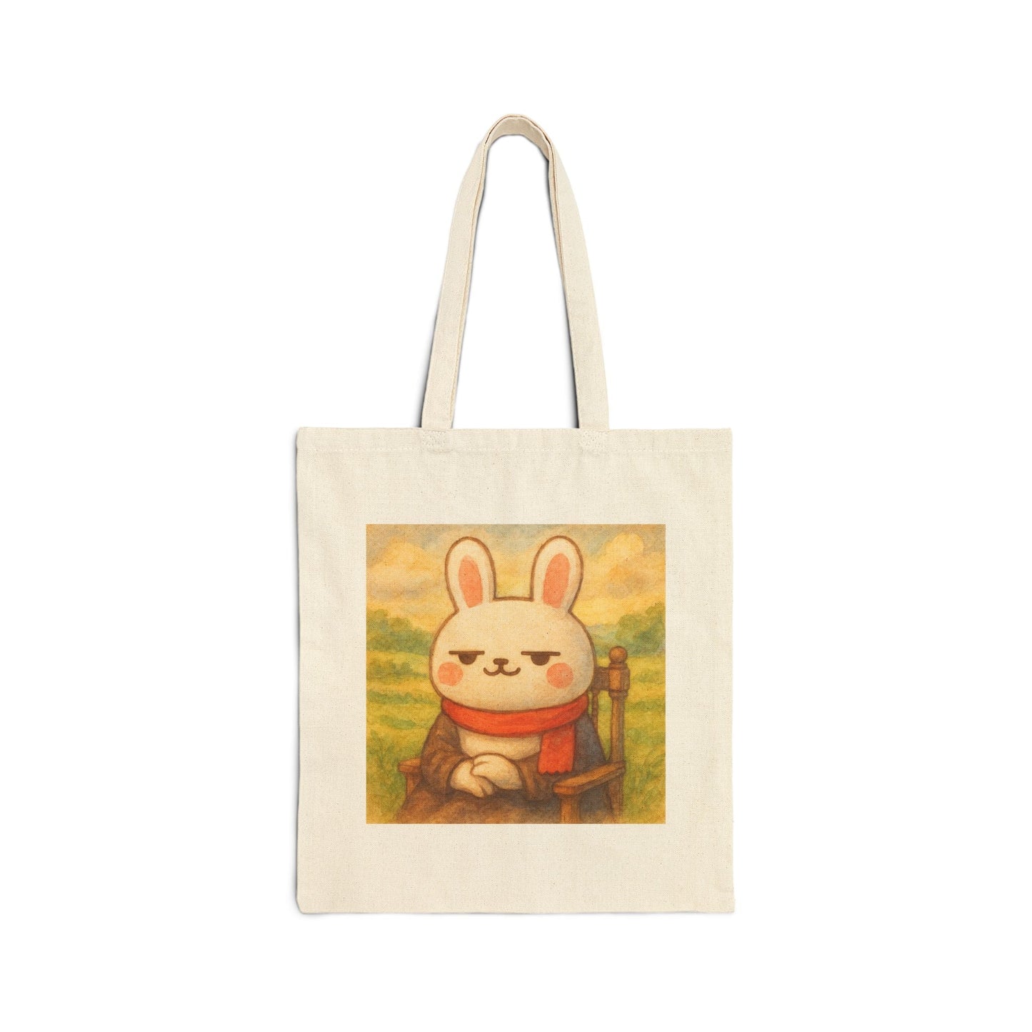 Capymo Family Cute Bunny Art Cotton Canvas Tote Bag, Eco - Friendly Shopping Bag, Gift for Animal Lovers, Spring & Easter Tote, Fun Art Carryall - Capymo Family