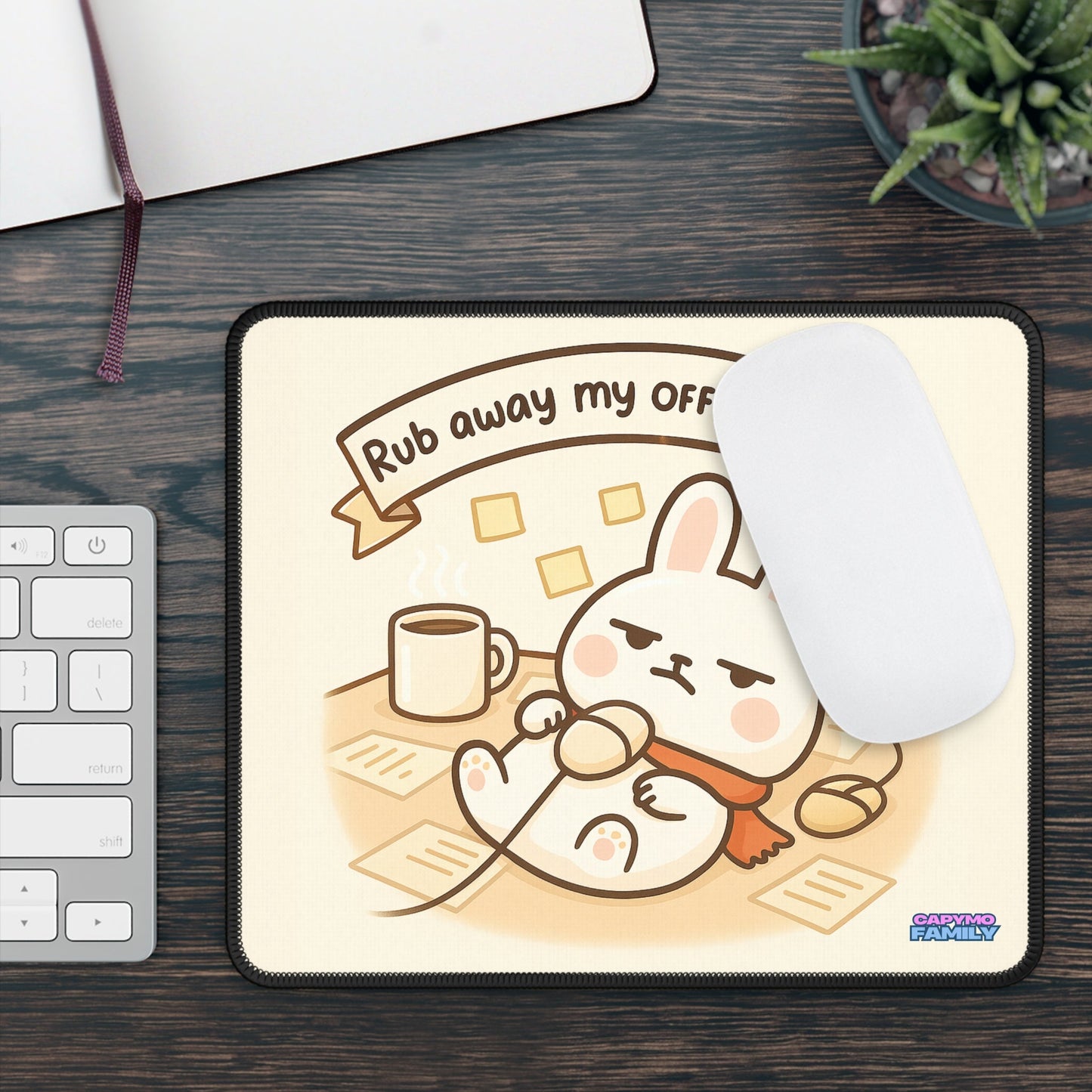 Capymo Family Cute Bunny Gaming Mouse Pad, Toto Design, Desk Mat, Gamer Gift, Animal Lover Mousepad, Office Accessories - Capymo Family