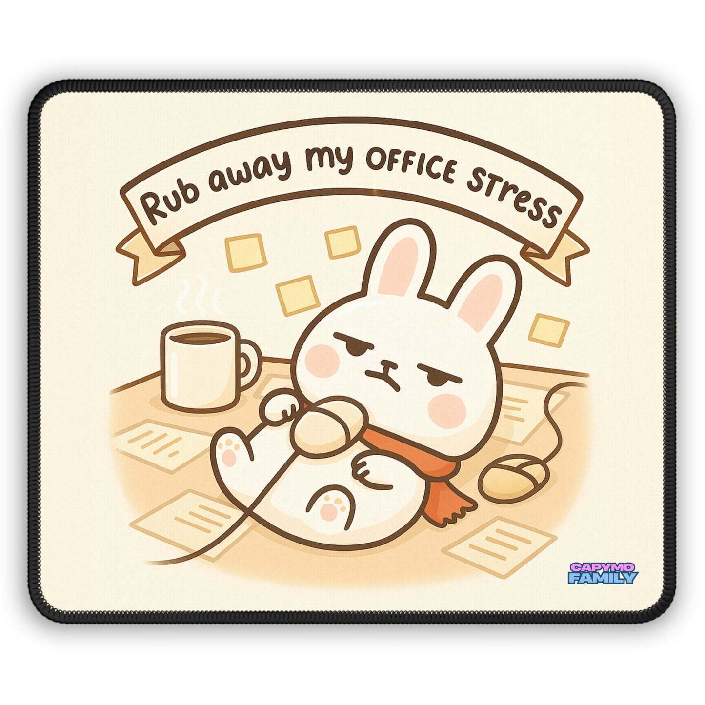 Capymo Family Cute Bunny Gaming Mouse Pad, Toto Design, Desk Mat, Gamer Gift, Animal Lover Mousepad, Office Accessories - Capymo Family