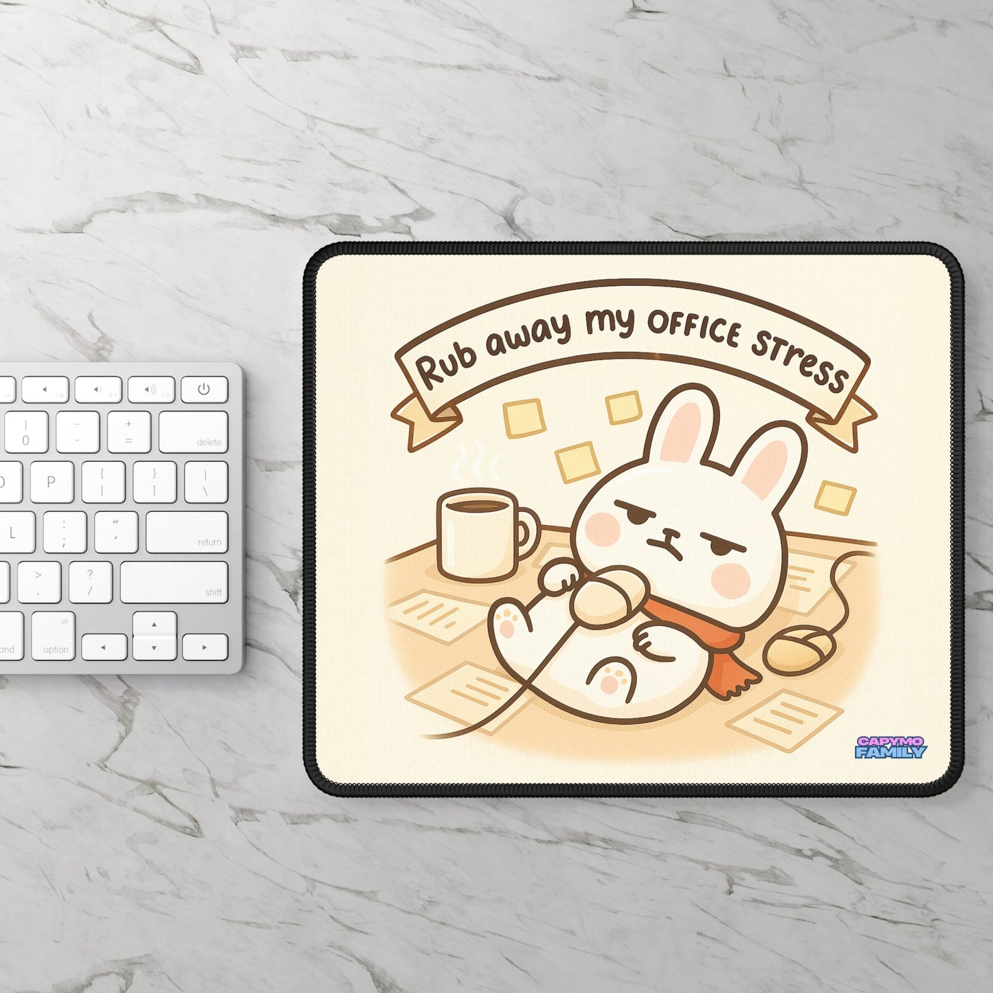 Capymo Family Cute Bunny Gaming Mouse Pad, Toto Design, Desk Mat, Gamer Gift, Animal Lover Mousepad, Office Accessories - Capymo Family