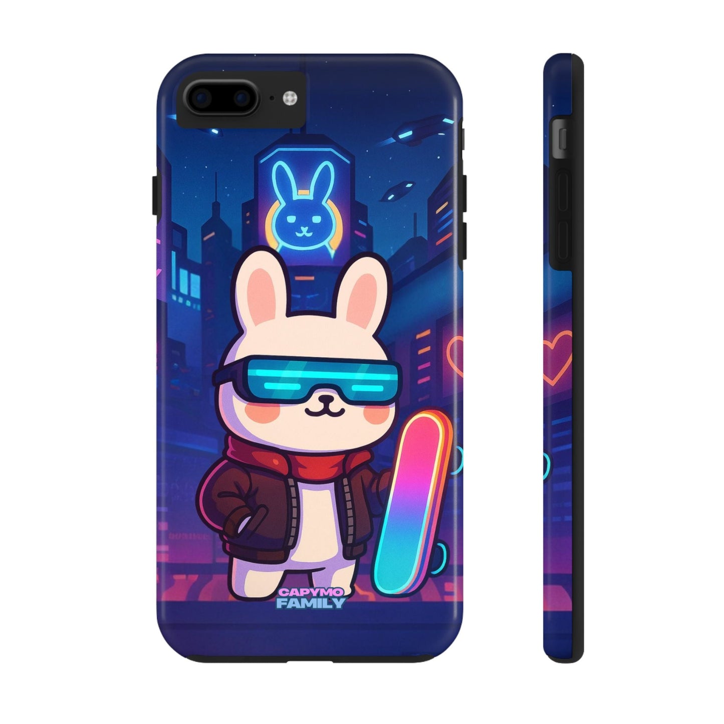 Capymo Family Cute Cartoon Bunny Tough Phone Case –Cyberpunk Bunny "Toto" Phone Case - Capymo Family