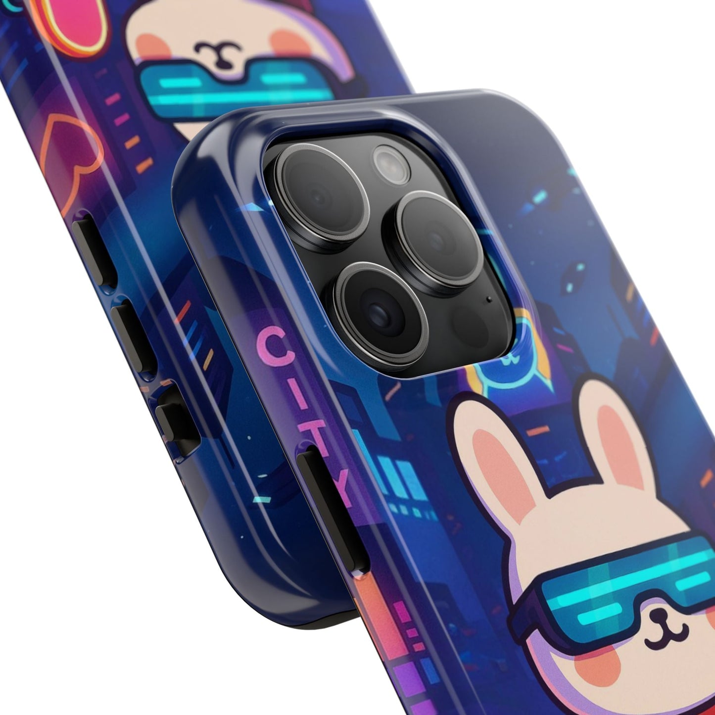 Capymo Family Cute Cartoon Bunny Tough Phone Case –Cyberpunk Bunny "Toto" Phone Case - Capymo Family