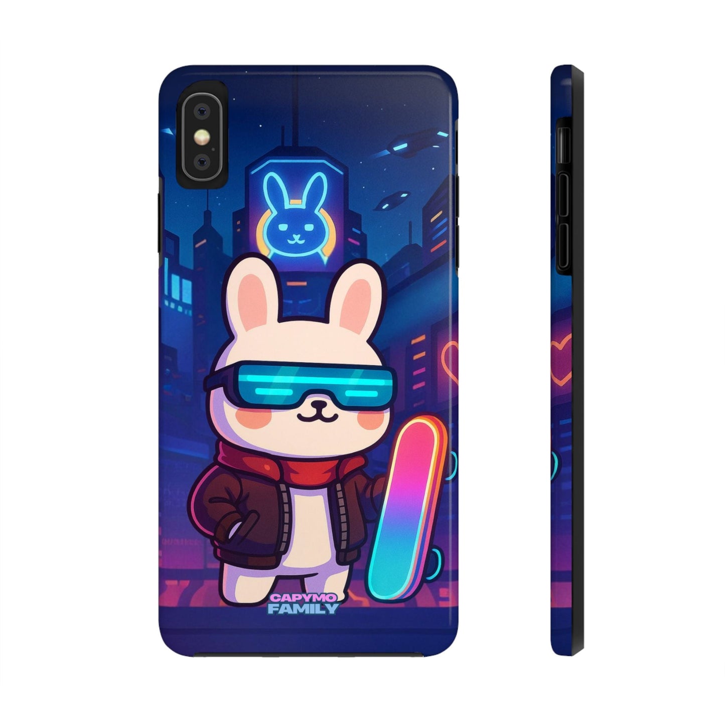 Capymo Family Cute Cartoon Bunny Tough Phone Case –Cyberpunk Bunny "Toto" Phone Case - Capymo Family