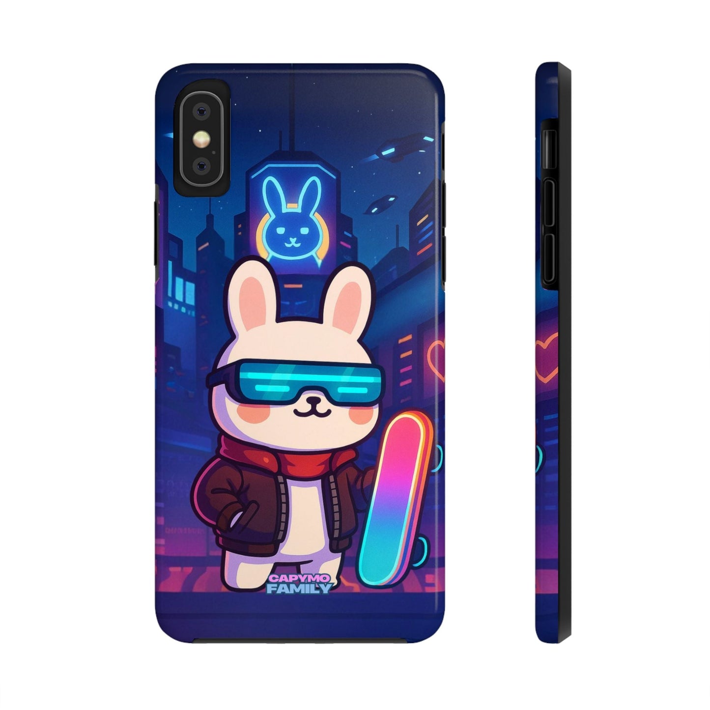Capymo Family Cute Cartoon Bunny Tough Phone Case –Cyberpunk Bunny "Toto" Phone Case - Capymo Family
