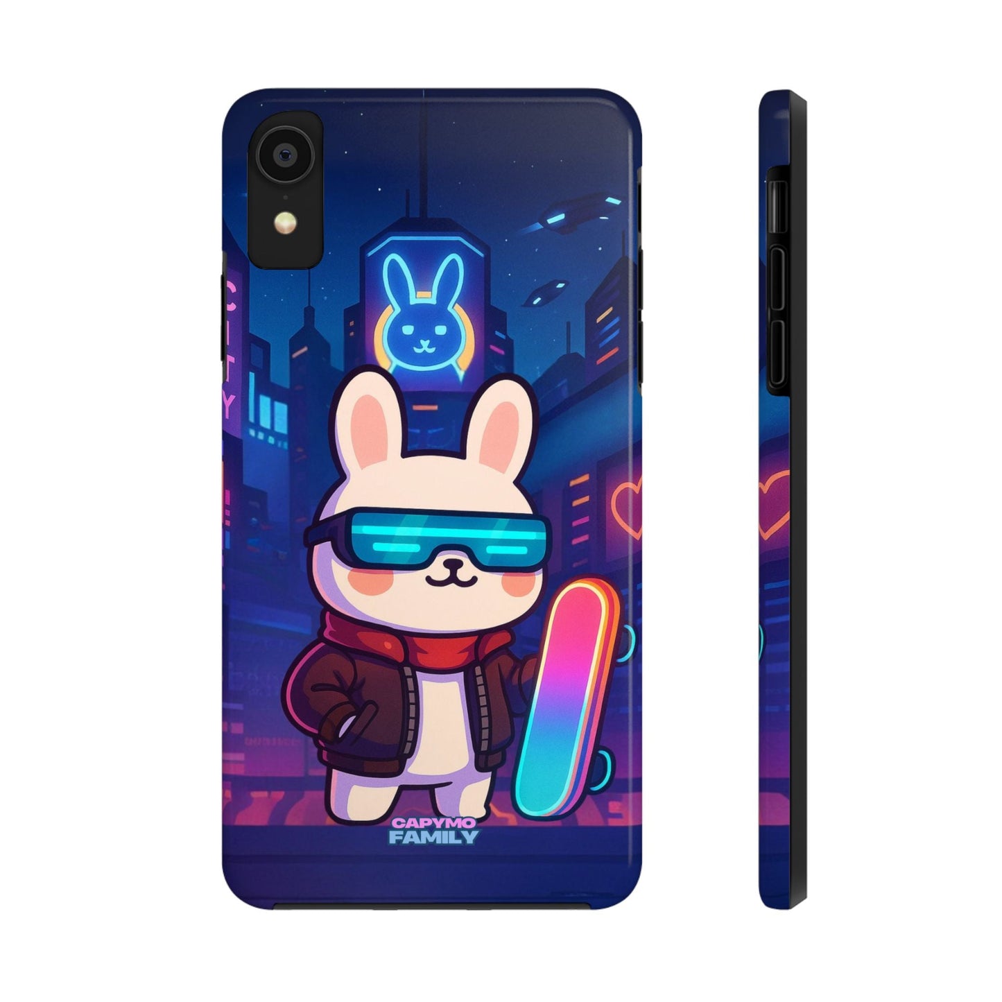 Capymo Family Cute Cartoon Bunny Tough Phone Case –Cyberpunk Bunny "Toto" Phone Case - Capymo Family