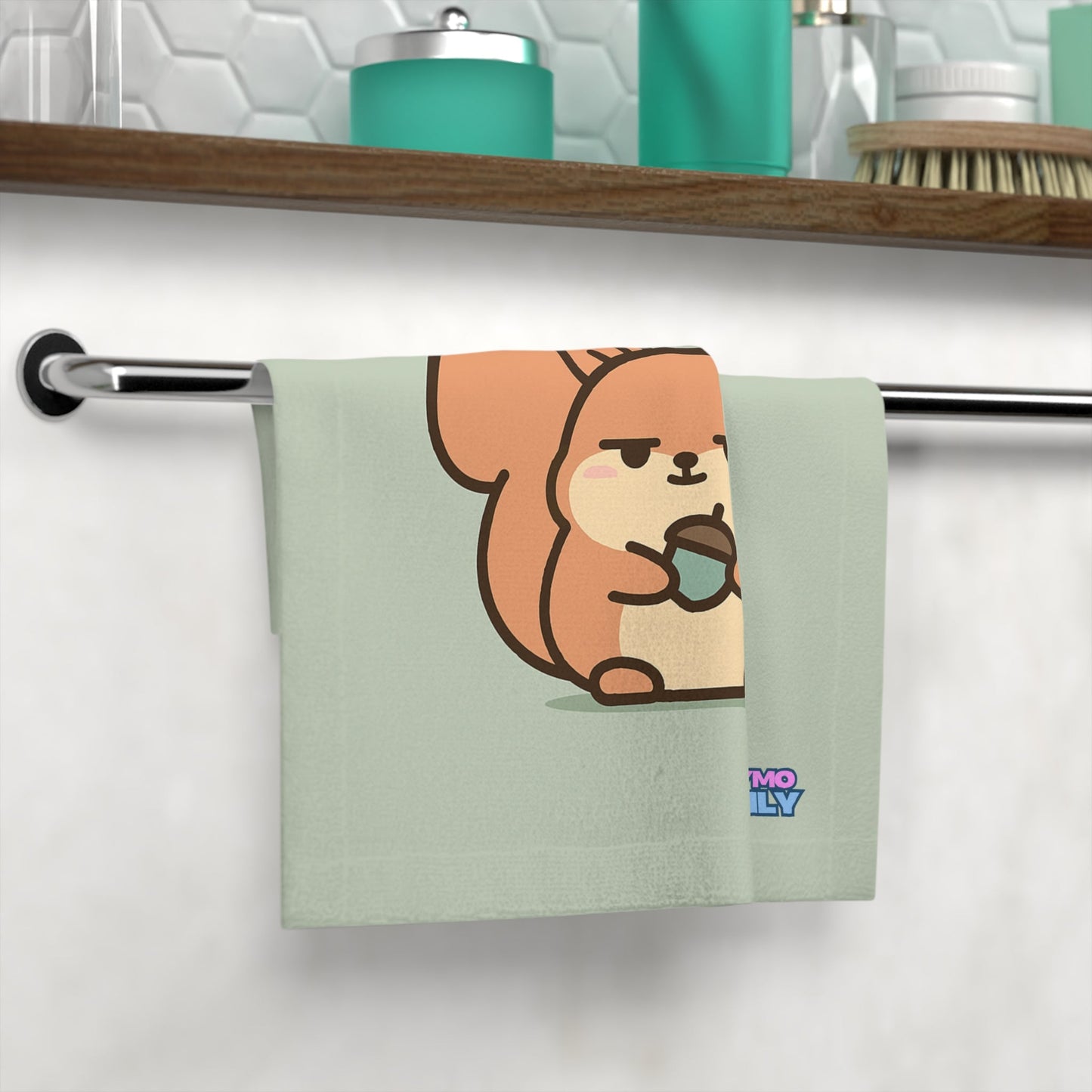 Capymo Family Cute Cartoon Squirrel Face Towel, Kids Spa Gift, Funny Bathroom Decor, Eco - Friendly Washcloth, Birthday Gift for Animal Lovers - Capymo Family