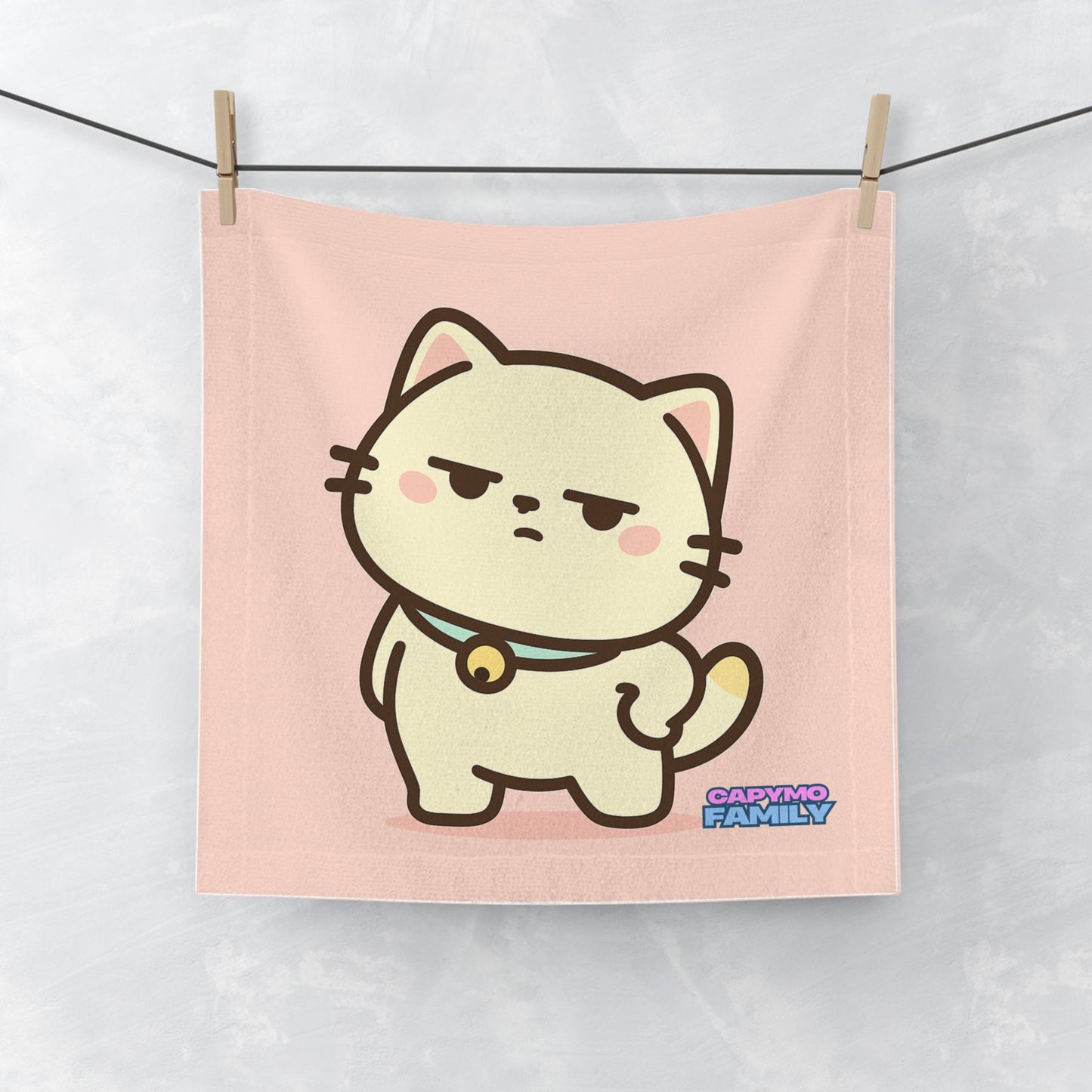 Capymo Family Cute Cat Face Towel - Adorable Pet Gift for Animal Lovers, Bathroom Decor, Hand Towels, Gifts for Kids, Cute Home Accessories - Capymo Family