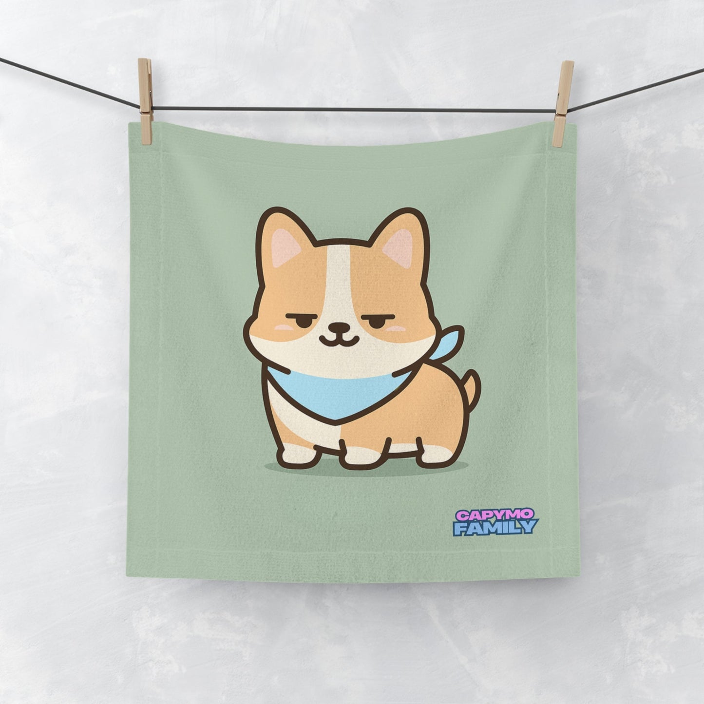 Capymo Family Cute Corgi Face Towel | Adorable Pet Gift, Bathroom Decor, Dog Lover's Gift, Kids Towel, Gift for Animal Lovers - Capymo Family
