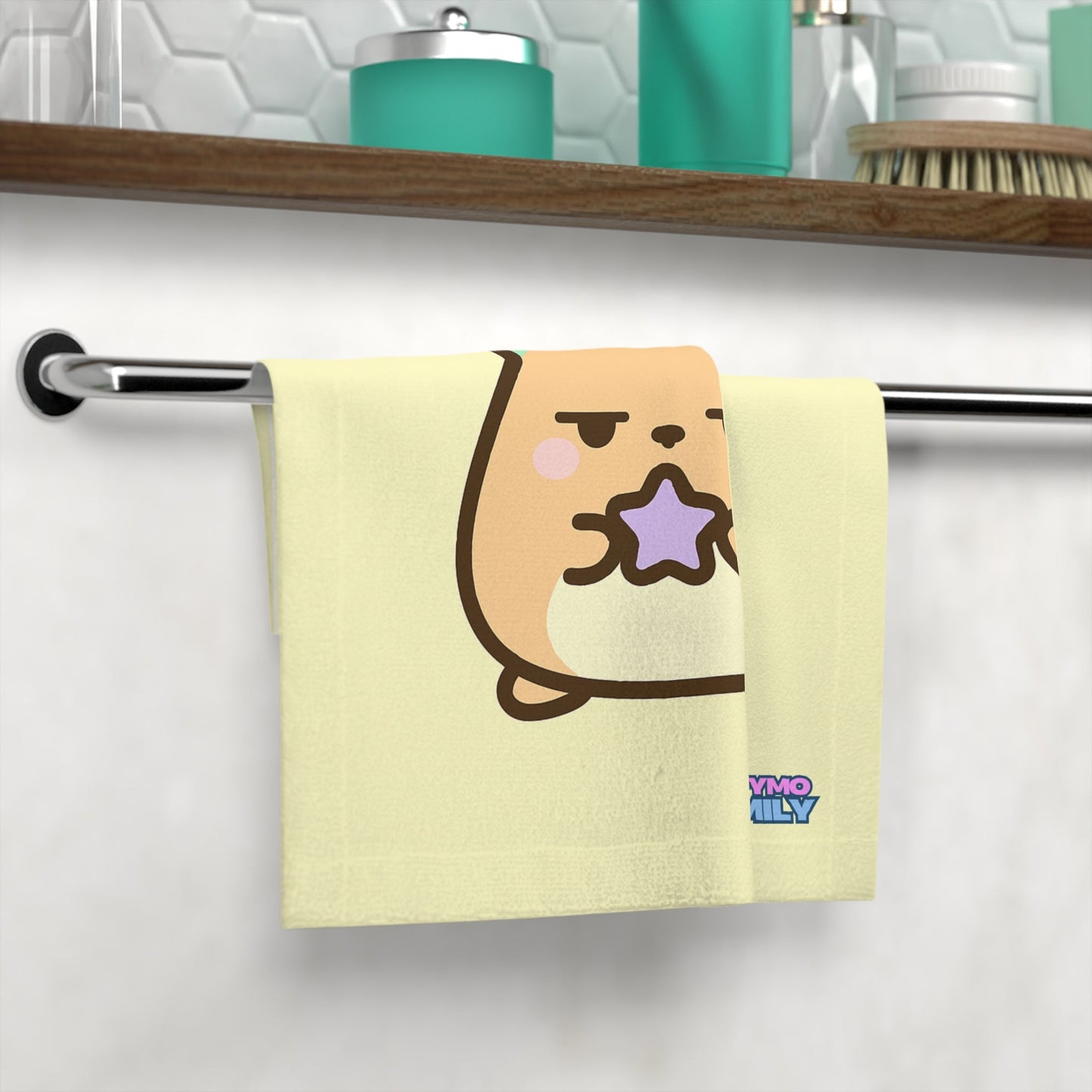 Capymo Family Cute Hamster Face Towel, Adorable Wash Cloth, Funny Gift for Animal Lovers, Kids Bathroom Decor, Cute Hamster Gift - Capymo Family