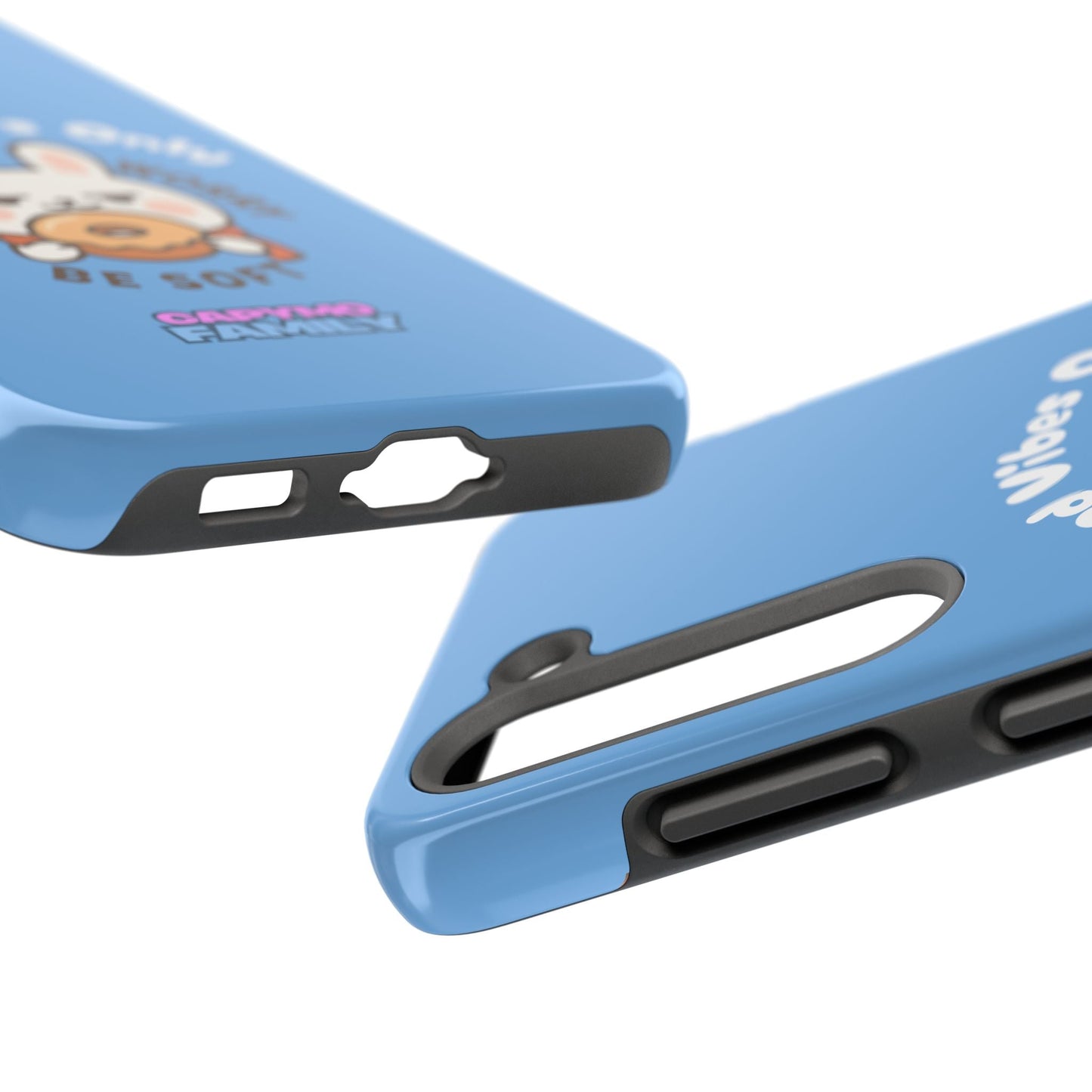 Capymo Family “Donut Worry, Be Soft” Phone Case – Cute Bunny & Donut Positive Vibes Cover - Capymo Family