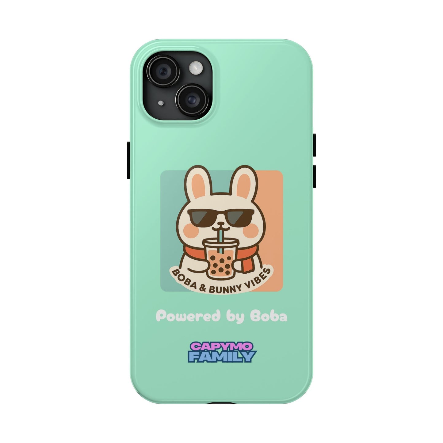 Capymo Family Kawaii Boba Bunny Phone Case – “Boba & Bunny Vibes” Powered by Boba Cute Cover - Capymo Family