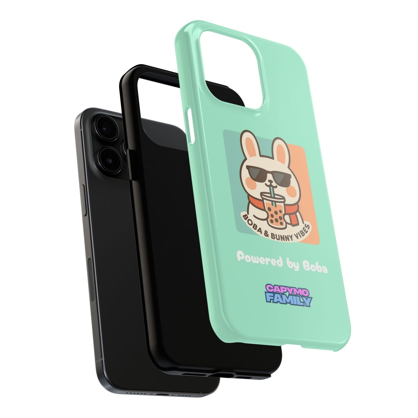Capymo Family Kawaii Boba Bunny Phone Case – “Boba & Bunny Vibes” Powered by Boba Cute Cover - Capymo Family