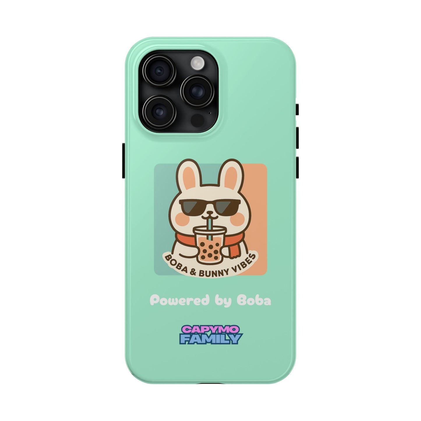 Capymo Family Kawaii Boba Bunny Phone Case – “Boba & Bunny Vibes” Powered by Boba Cute Cover - Capymo Family