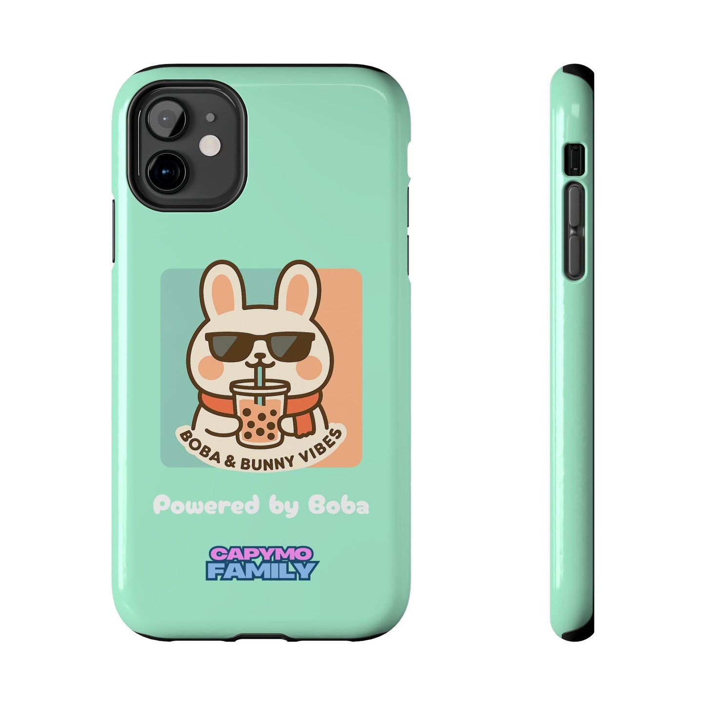 Capymo Family Kawaii Boba Bunny Phone Case – “Boba & Bunny Vibes” Powered by Boba Cute Cover - Capymo Family