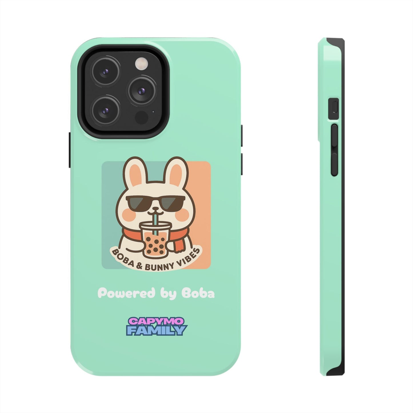 Capymo Family Kawaii Boba Bunny Phone Case – “Boba & Bunny Vibes” Powered by Boba Cute Cover - Capymo Family
