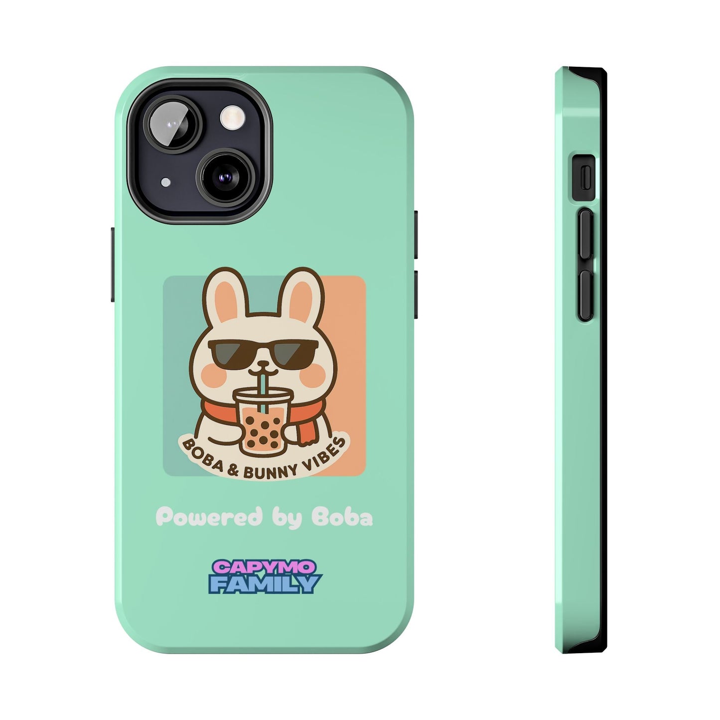 Capymo Family Kawaii Boba Bunny Phone Case – “Boba & Bunny Vibes” Powered by Boba Cute Cover - Capymo Family