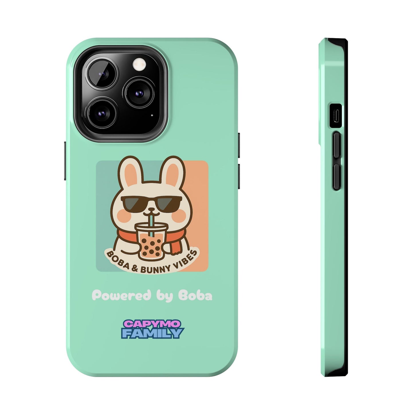 Capymo Family Kawaii Boba Bunny Phone Case – “Boba & Bunny Vibes” Powered by Boba Cute Cover - Capymo Family