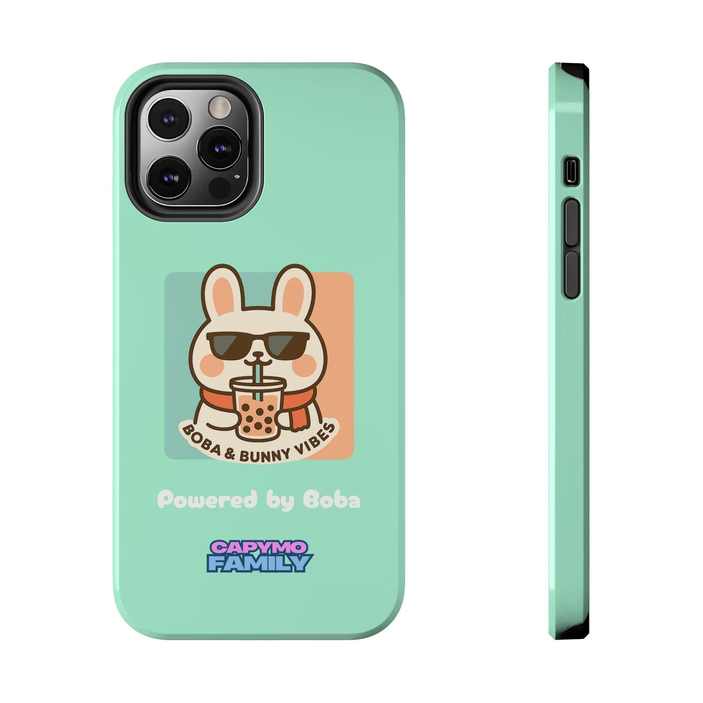 Capymo Family Kawaii Boba Bunny Phone Case – “Boba & Bunny Vibes” Powered by Boba Cute Cover - Capymo Family