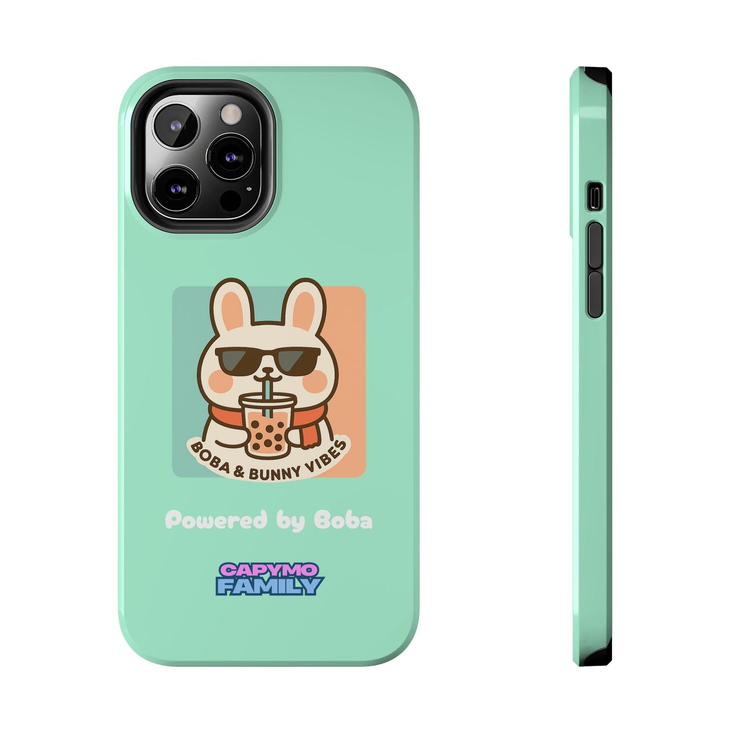 Capymo Family Kawaii Boba Bunny Phone Case – “Boba & Bunny Vibes” Powered by Boba Cute Cover - Capymo Family