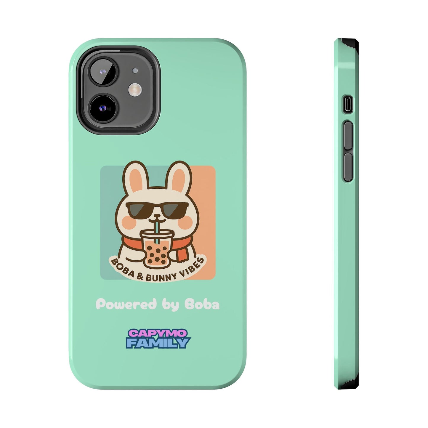 Capymo Family Kawaii Boba Bunny Phone Case – “Boba & Bunny Vibes” Powered by Boba Cute Cover - Capymo Family