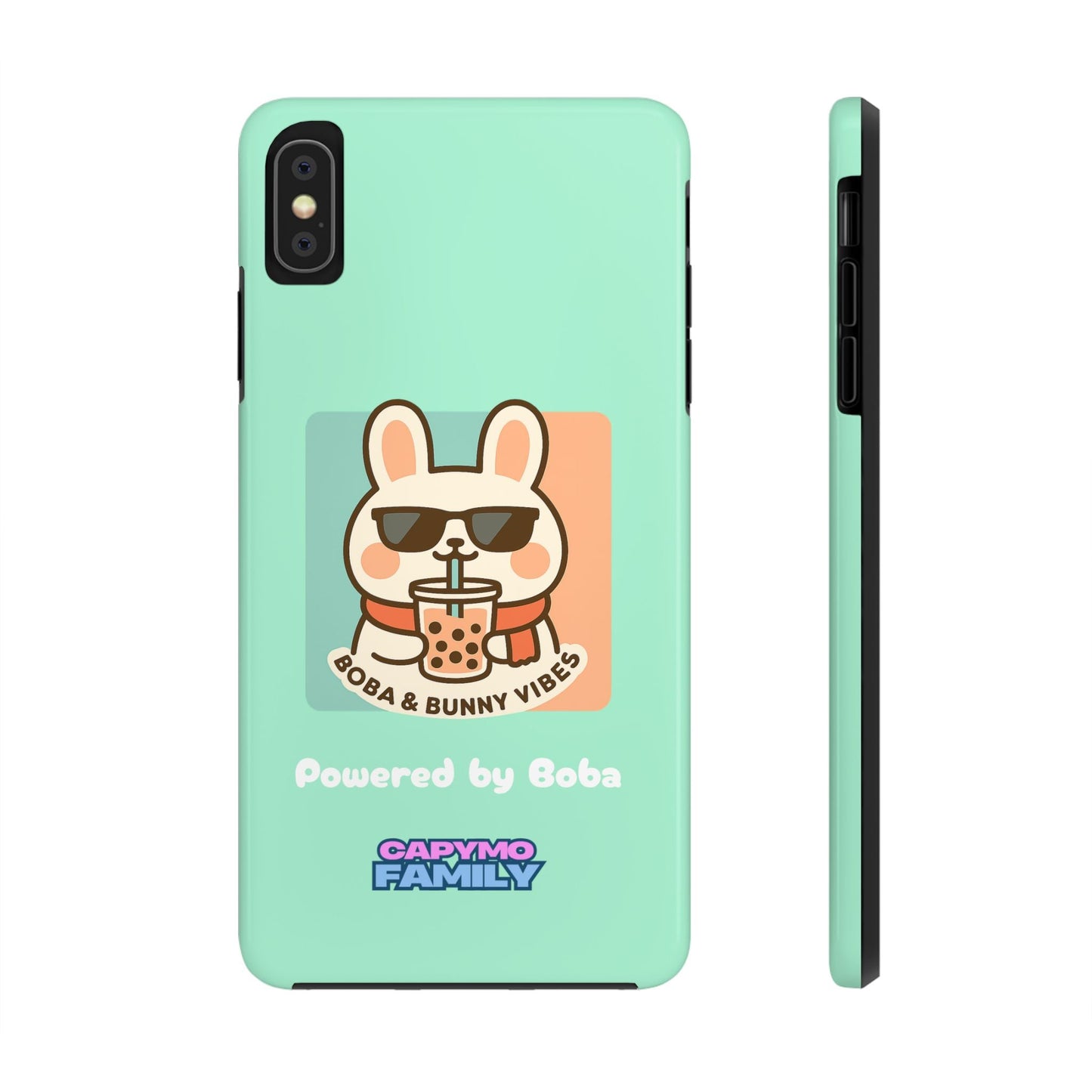 Capymo Family Kawaii Boba Bunny Phone Case – “Boba & Bunny Vibes” Powered by Boba Cute Cover - Capymo Family