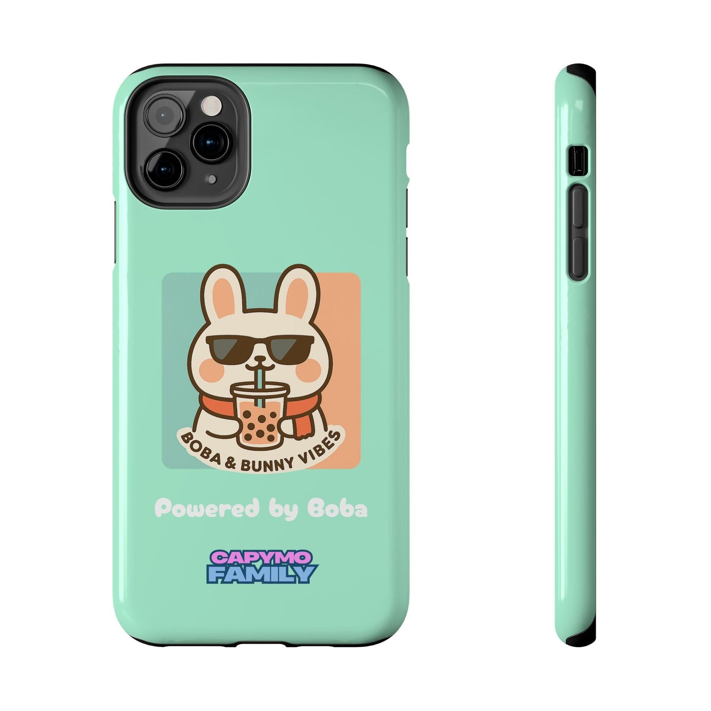 Capymo Family Kawaii Boba Bunny Phone Case – “Boba & Bunny Vibes” Powered by Boba Cute Cover - Capymo Family