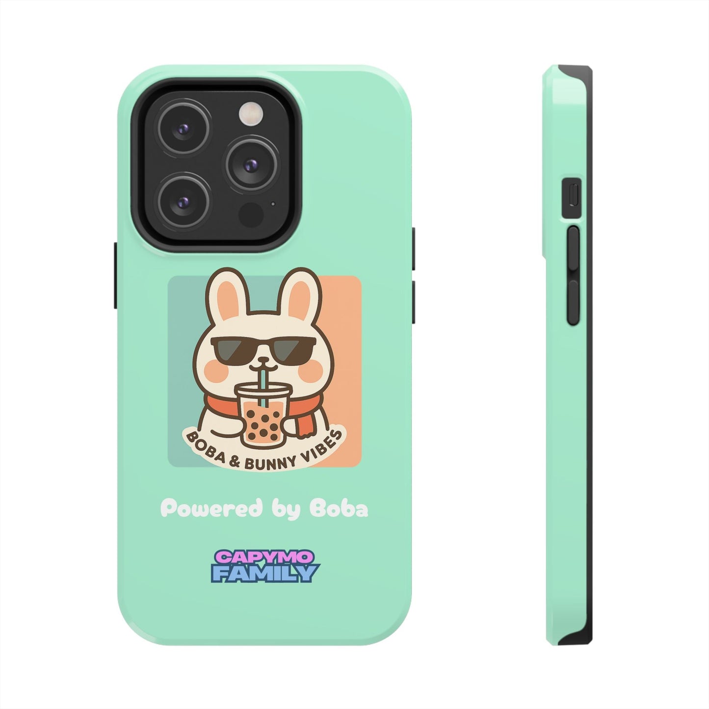 Capymo Family Kawaii Boba Bunny Phone Case – “Boba & Bunny Vibes” Powered by Boba Cute Cover - Capymo Family