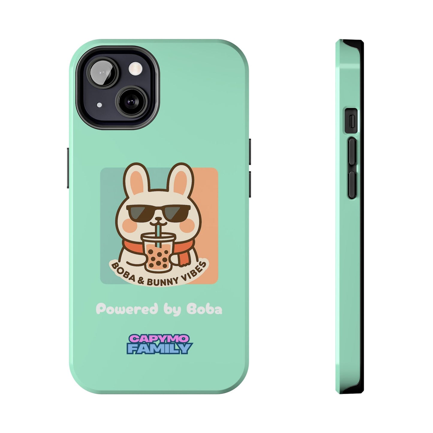 Capymo Family Kawaii Boba Bunny Phone Case – “Boba & Bunny Vibes” Powered by Boba Cute Cover - Capymo Family