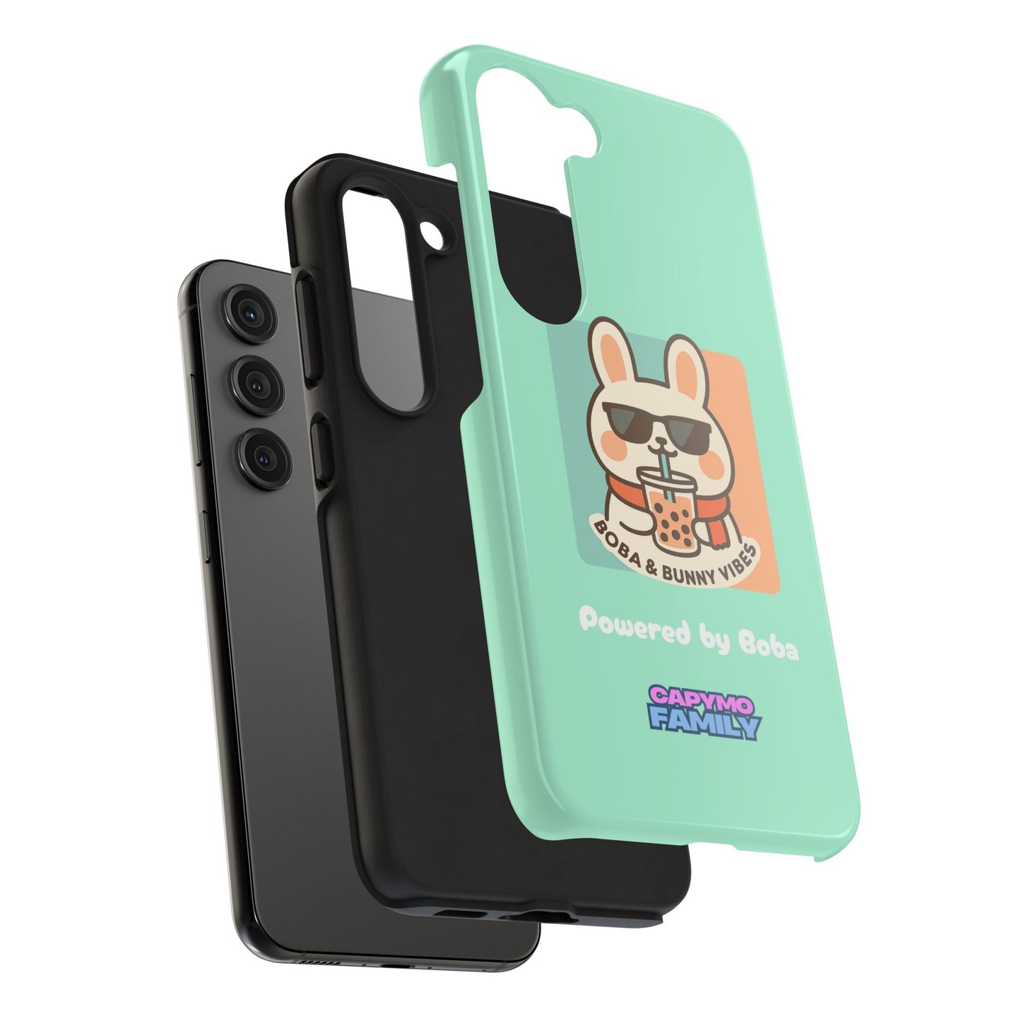 Capymo Family Kawaii Boba Bunny Phone Case – “Boba & Bunny Vibes” Powered by Boba Cute Cover - Capymo Family