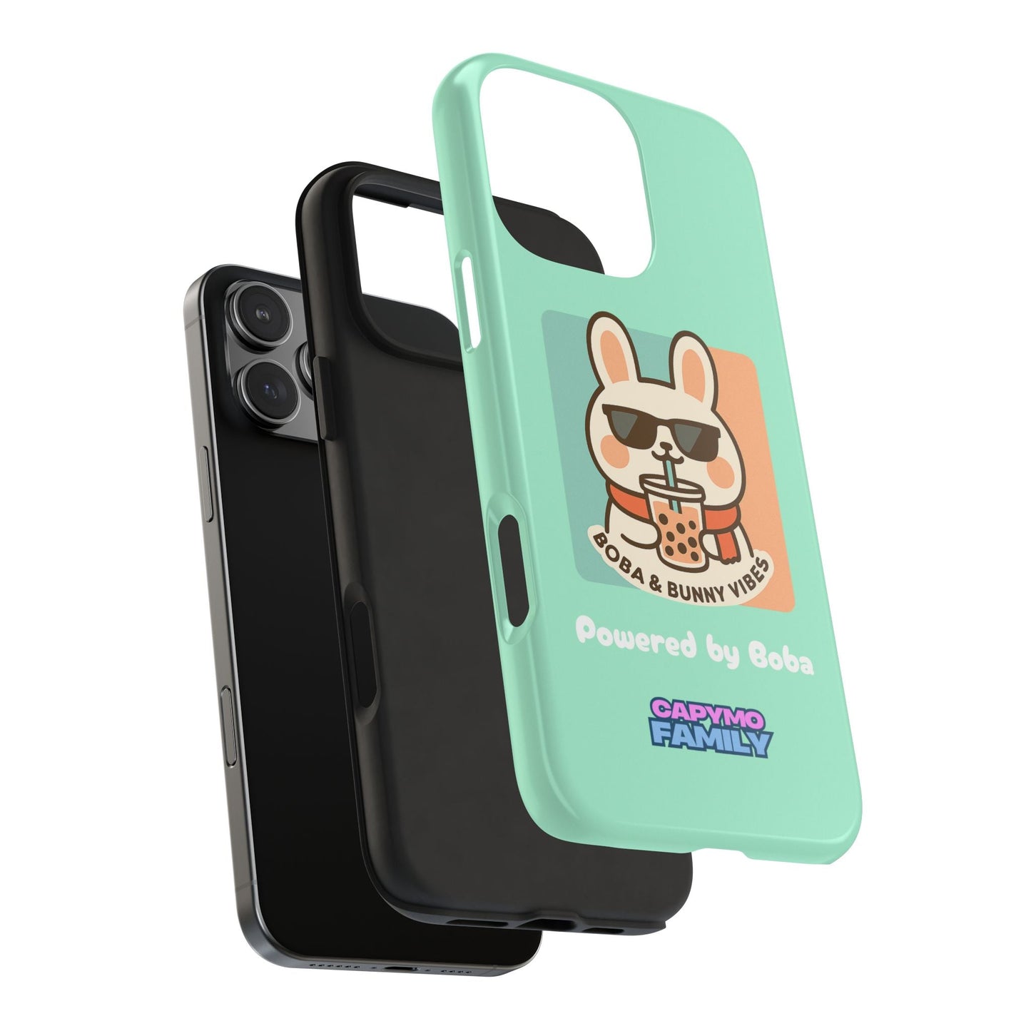 Capymo Family Kawaii Boba Bunny Phone Case – “Boba & Bunny Vibes” Powered by Boba Cute Cover - Capymo Family