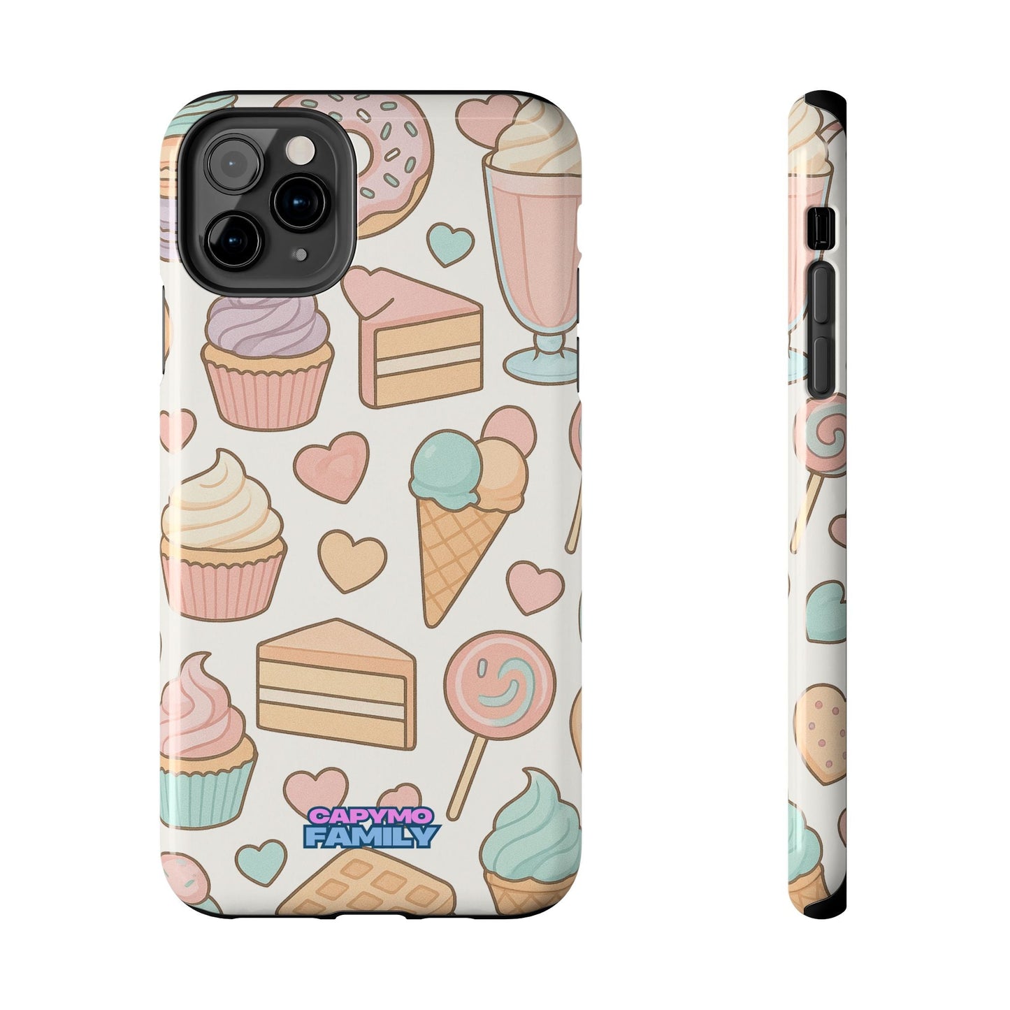 Capymo Family Kawaii Dessert Phone Case – “Sweet Tooth Collection” Ice Cream, Cake, and Candy Cute Pastel Design - Capymo Family