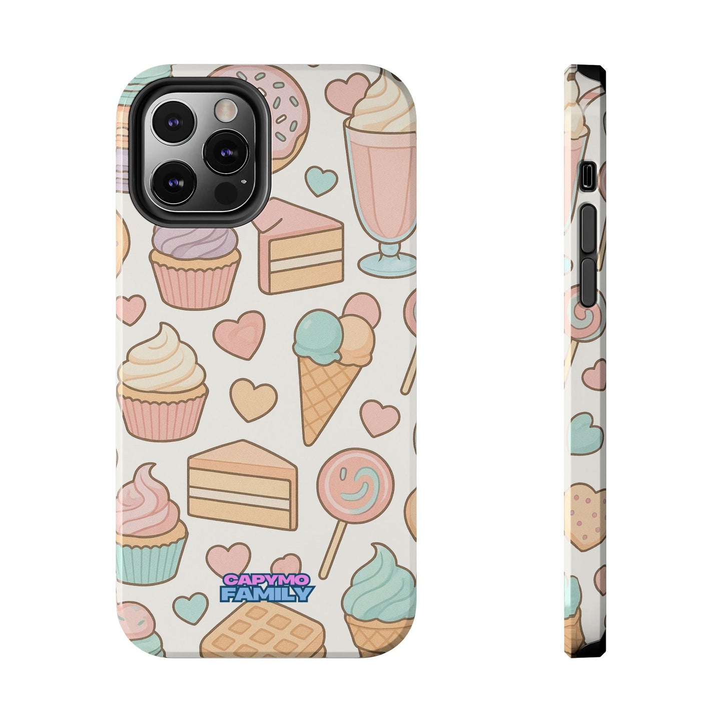 Capymo Family Kawaii Dessert Phone Case – “Sweet Tooth Collection” Ice Cream, Cake, and Candy Cute Pastel Design - Capymo Family