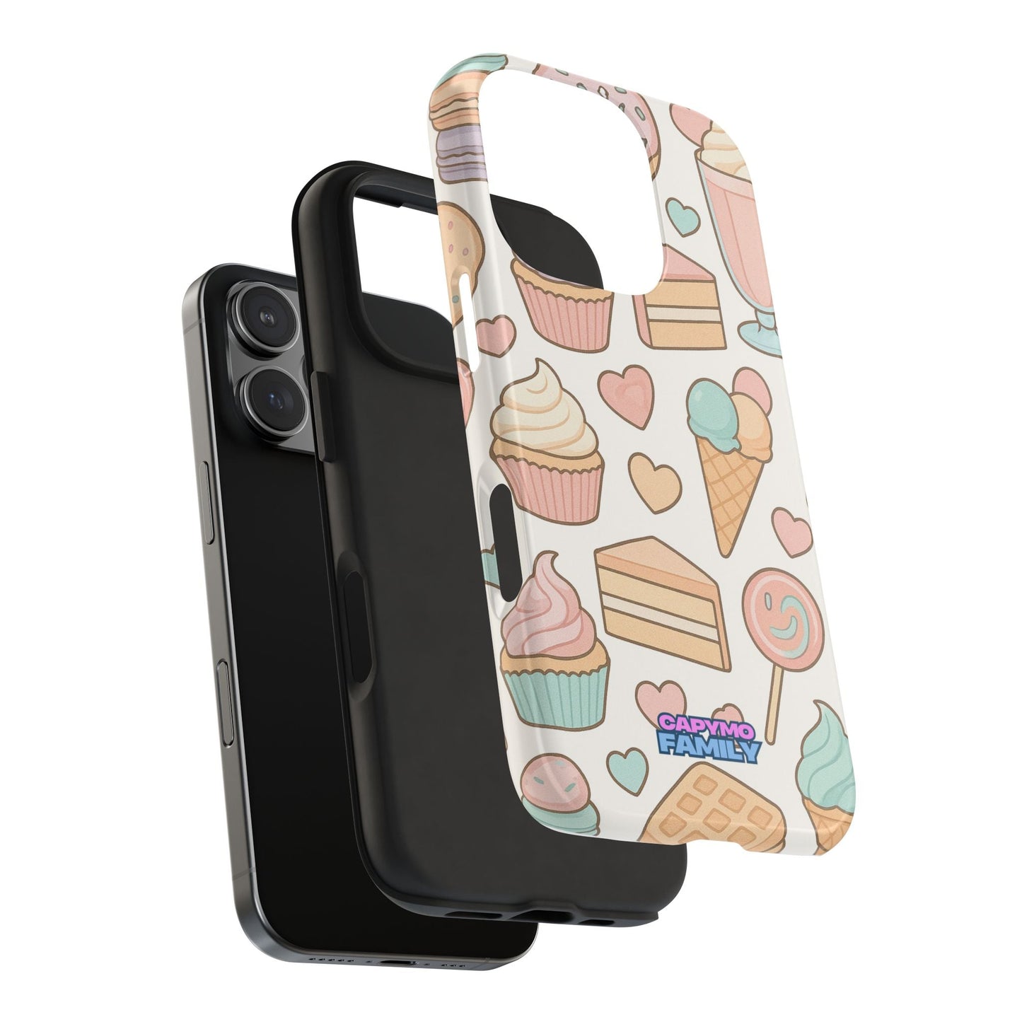 Capymo Family Kawaii Dessert Phone Case – “Sweet Tooth Collection” Ice Cream, Cake, and Candy Cute Pastel Design - Capymo Family