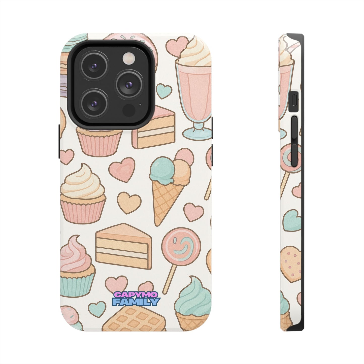 Capymo Family Kawaii Dessert Phone Case – “Sweet Tooth Collection” Ice Cream, Cake, and Candy Cute Pastel Design - Capymo Family