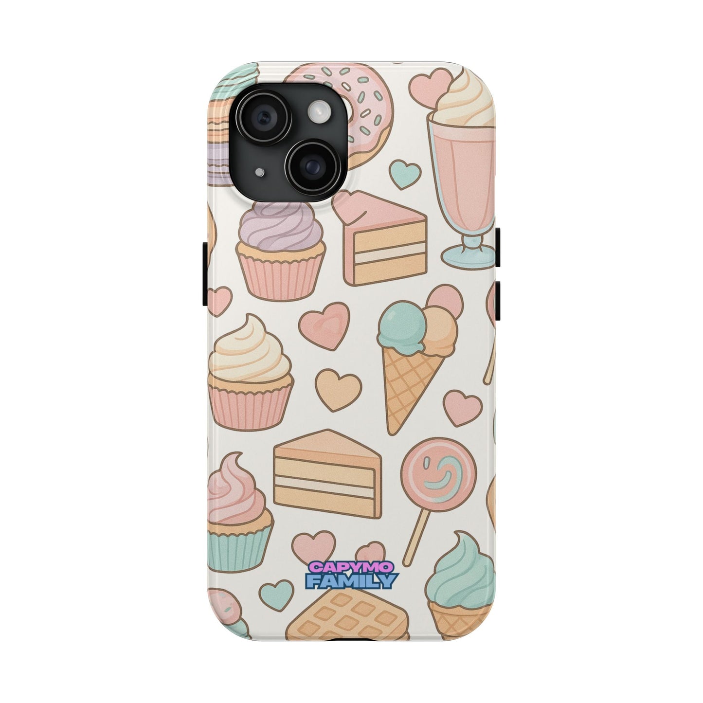 Capymo Family Kawaii Dessert Phone Case – “Sweet Tooth Collection” Ice Cream, Cake, and Candy Cute Pastel Design - Capymo Family