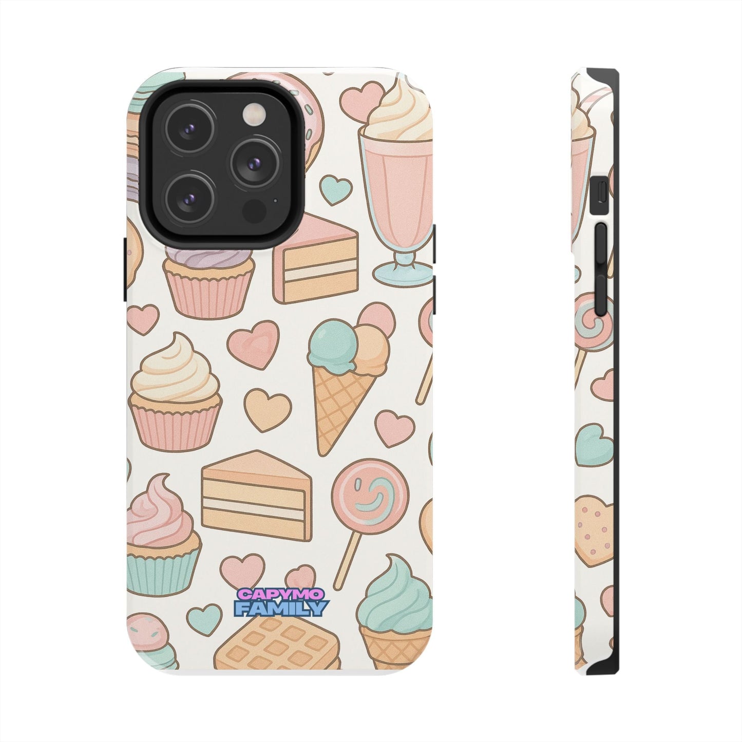 Capymo Family Kawaii Dessert Phone Case – “Sweet Tooth Collection” Ice Cream, Cake, and Candy Cute Pastel Design - Capymo Family