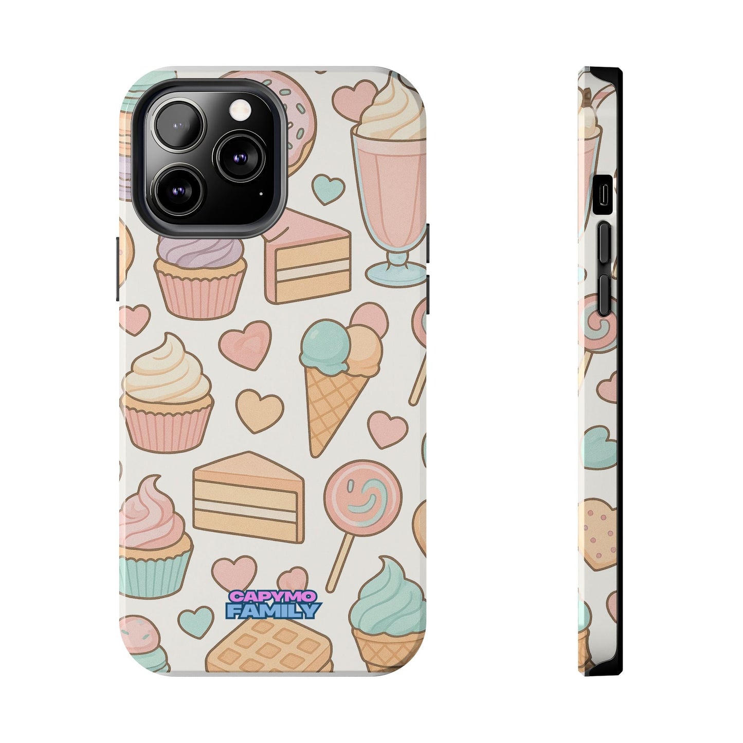 Capymo Family Kawaii Dessert Phone Case – “Sweet Tooth Collection” Ice Cream, Cake, and Candy Cute Pastel Design - Capymo Family