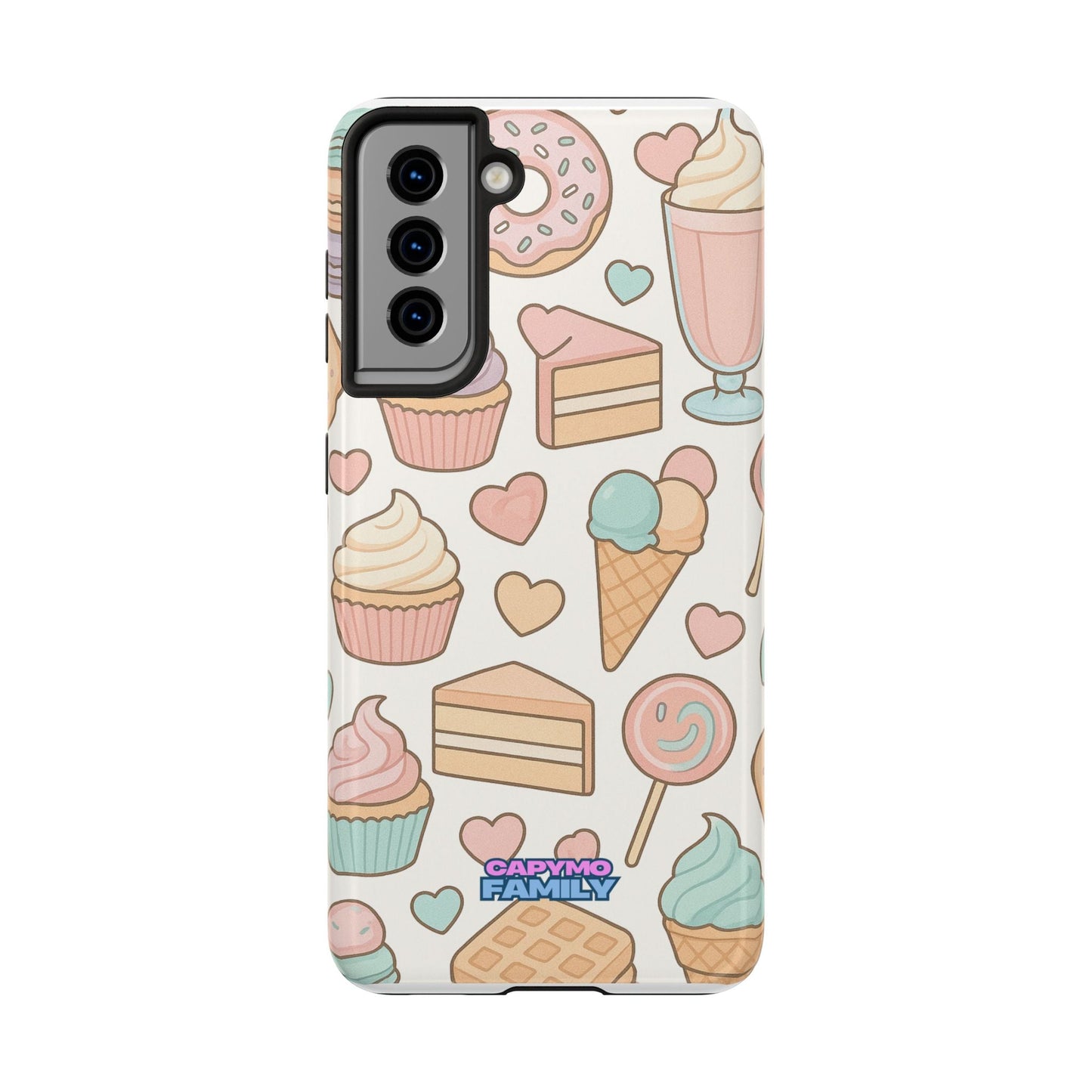 Capymo Family Kawaii Dessert Phone Case – “Sweet Tooth Collection” Ice Cream, Cake, and Candy Cute Pastel Design - Capymo Family
