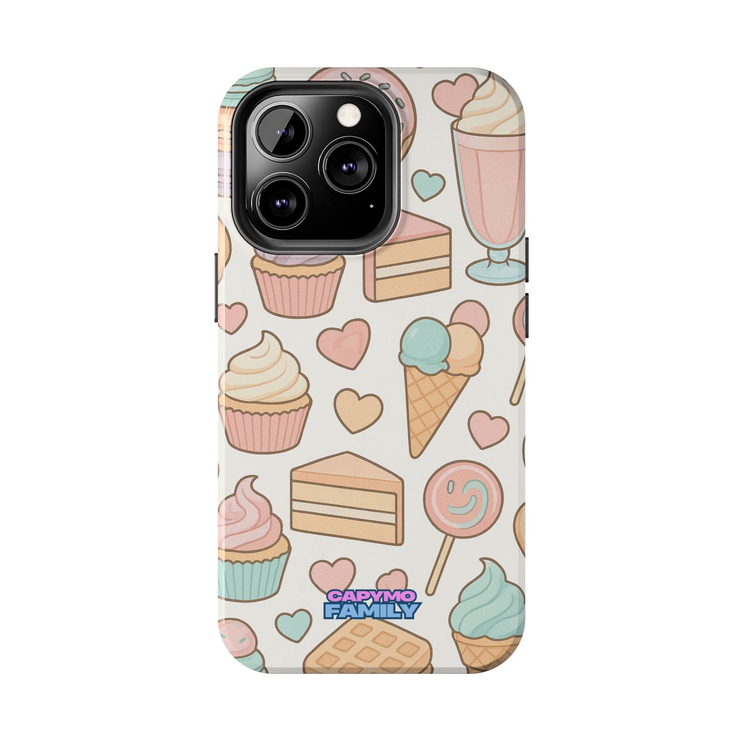 Capymo Family Kawaii Dessert Phone Case – “Sweet Tooth Collection” Ice Cream, Cake, and Candy Cute Pastel Design - Capymo Family