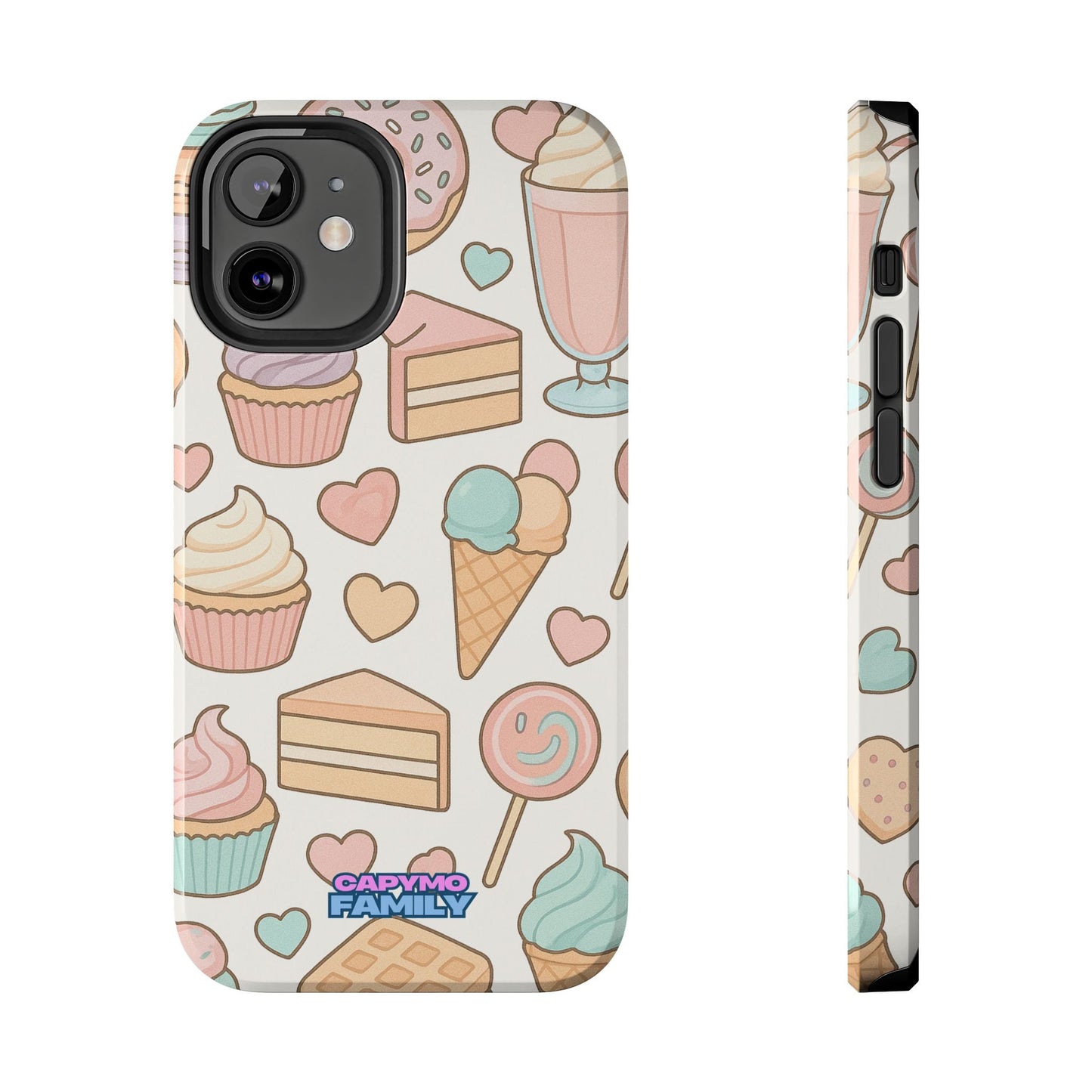 Capymo Family Kawaii Dessert Phone Case – “Sweet Tooth Collection” Ice Cream, Cake, and Candy Cute Pastel Design - Capymo Family