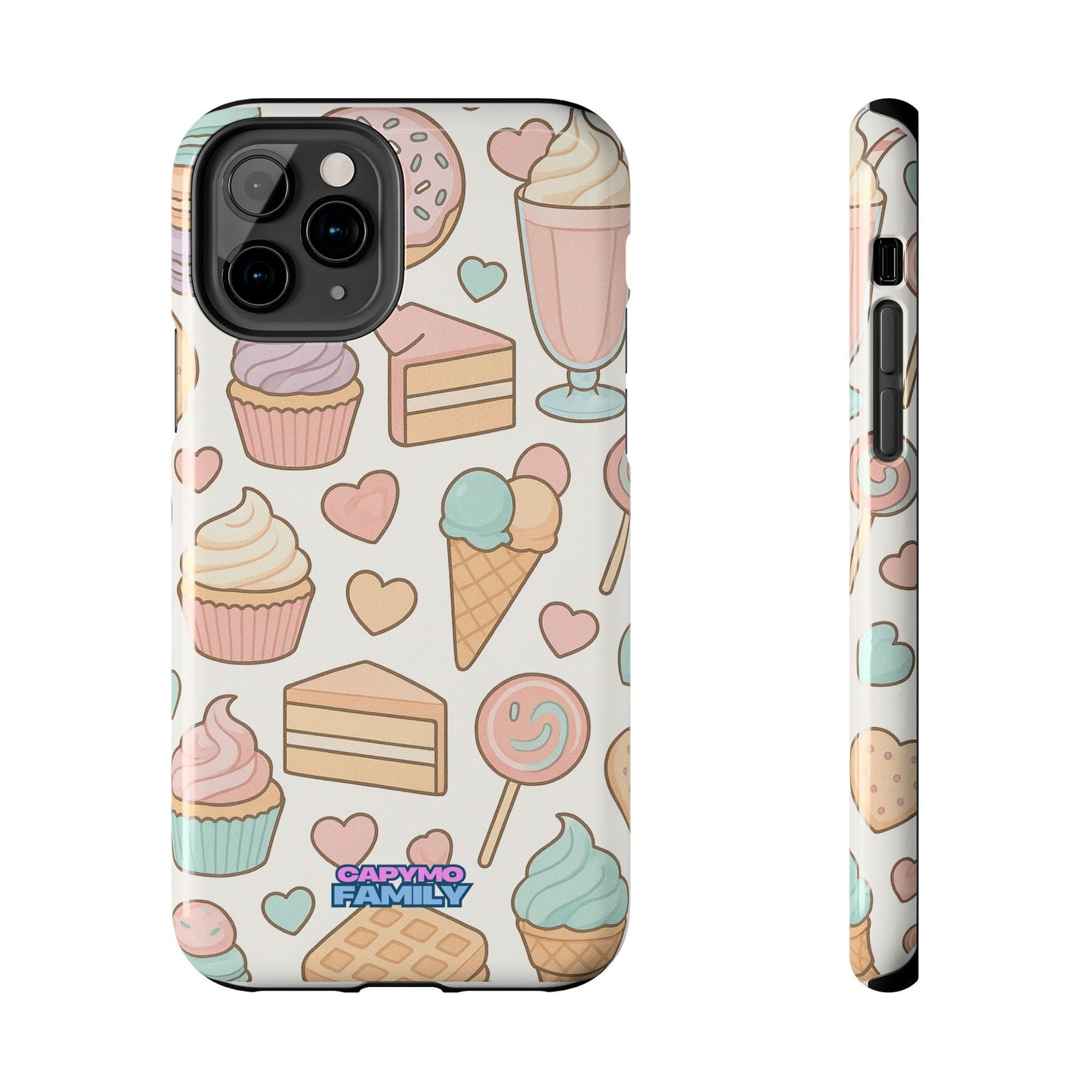 Capymo Family Kawaii Dessert Phone Case – “Sweet Tooth Collection” Ice Cream, Cake, and Candy Cute Pastel Design - Capymo Family