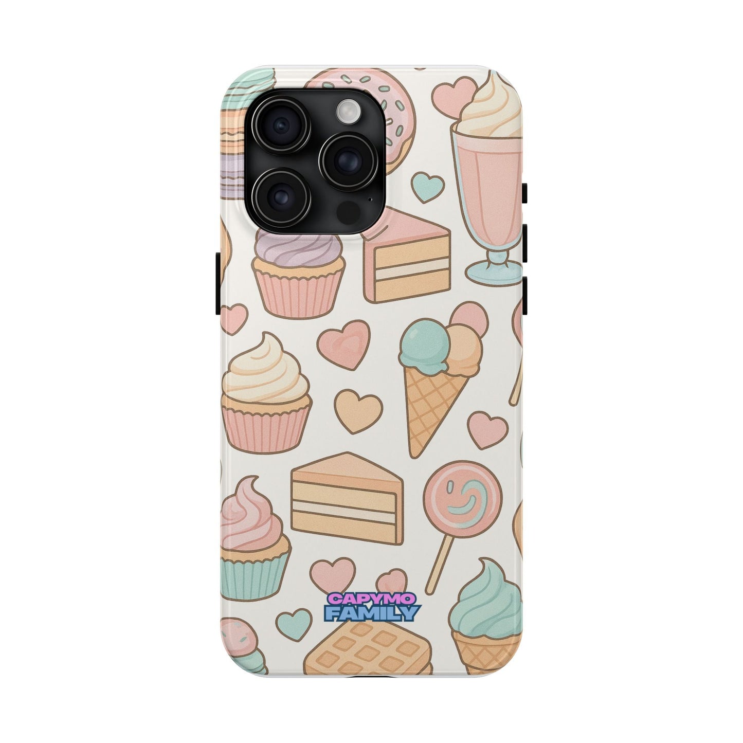 Capymo Family Kawaii Dessert Phone Case – “Sweet Tooth Collection” Ice Cream, Cake, and Candy Cute Pastel Design - Capymo Family