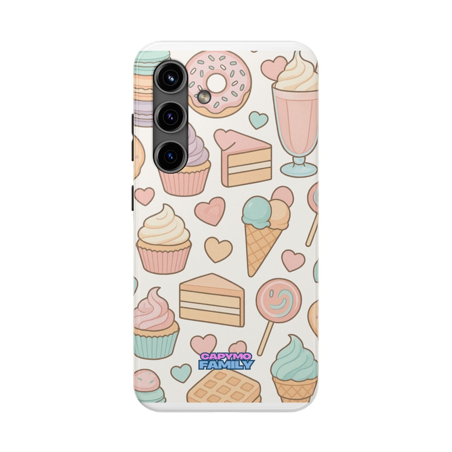 Capymo Family Kawaii Dessert Phone Case – “Sweet Tooth Collection” Ice Cream, Cake, and Candy Cute Pastel Design - Capymo Family