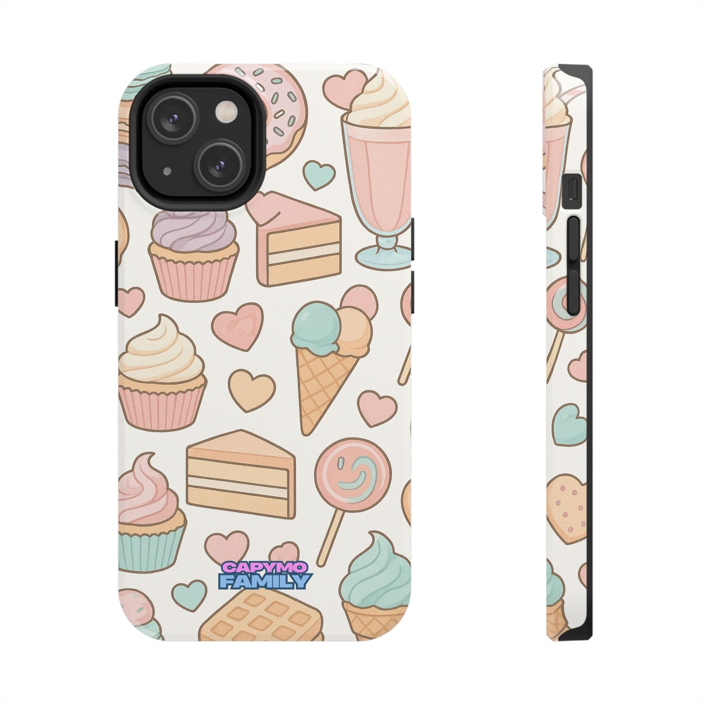 Capymo Family Kawaii Dessert Phone Case – “Sweet Tooth Collection” Ice Cream, Cake, and Candy Cute Pastel Design - Capymo Family